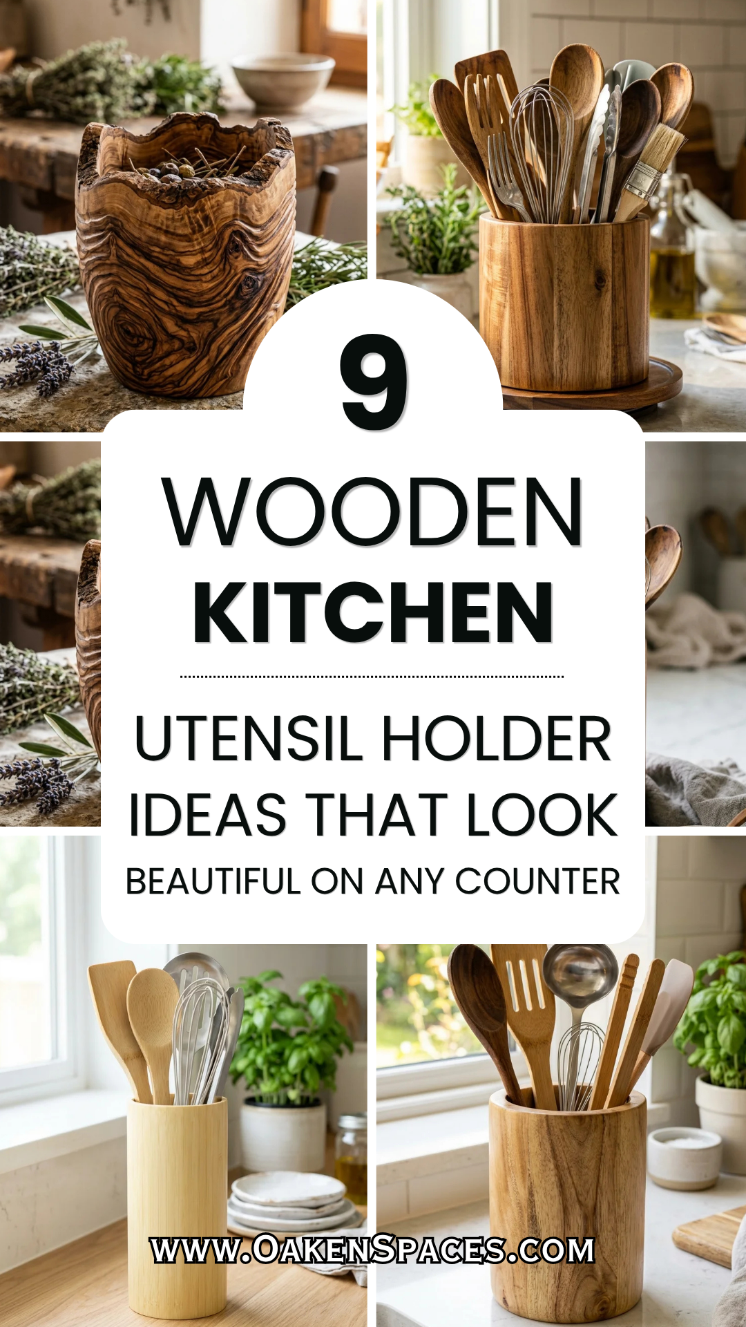 9 Wooden Kitchen Utensil Holder Ideas That Look Beautiful on Any Counter