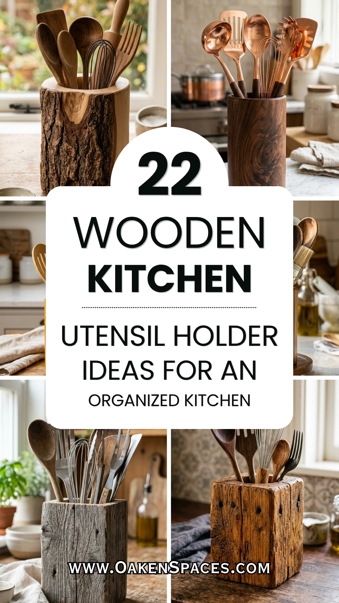22 Wooden Kitchen Utensil Holder Ideas for an Organized Kitchen
