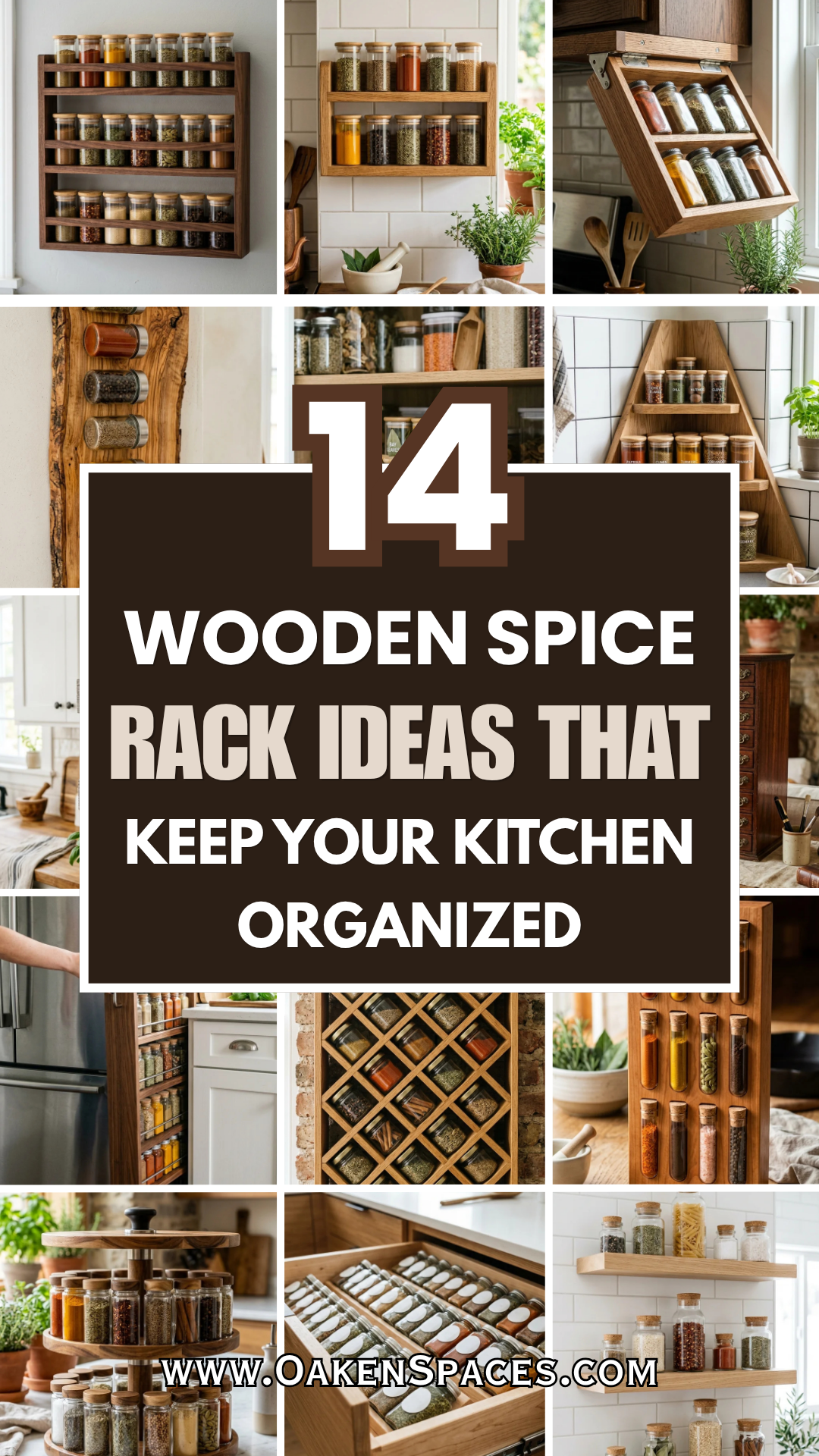 14 Wooden Spice Rack Ideas That Keep Your Kitchen Organized
