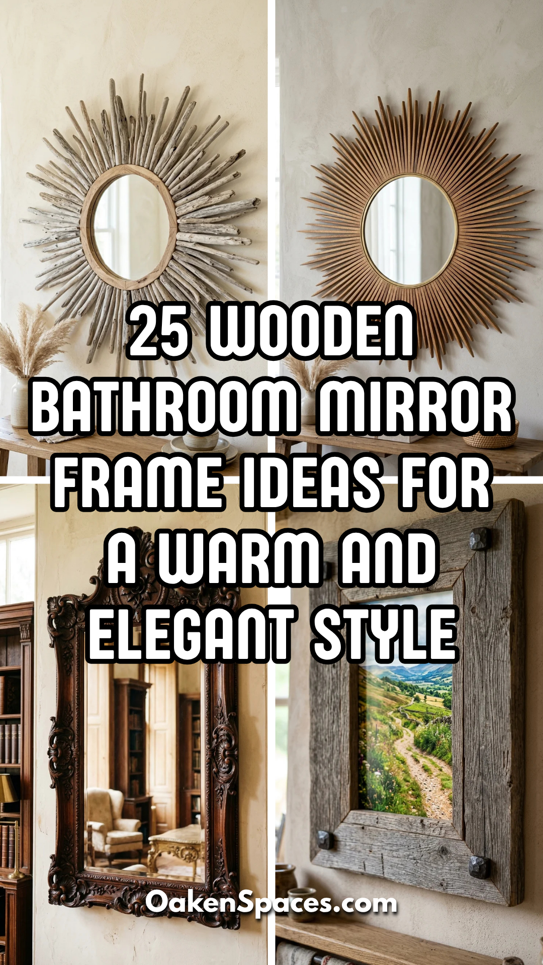 25 Wooden Bathroom Mirror Frame Ideas for a Warm and Elegant Style