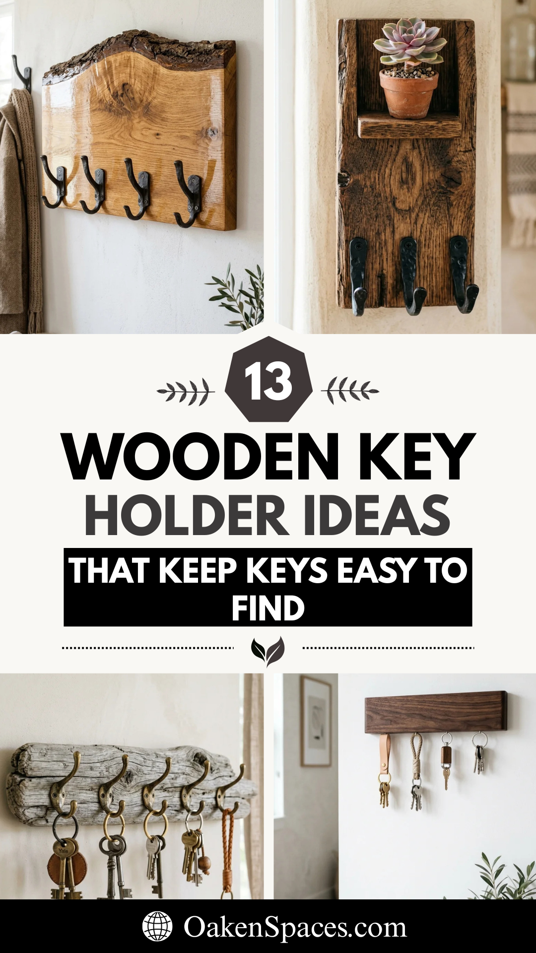 13 Wooden Key Holder Ideas That Keep Keys Easy to Find