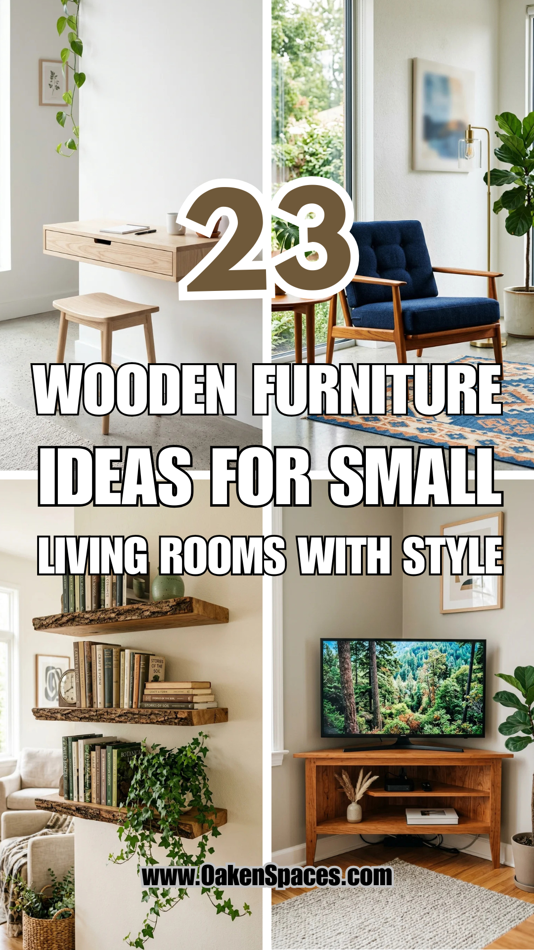 23 Wooden Furniture Ideas for Small Living Rooms with Style