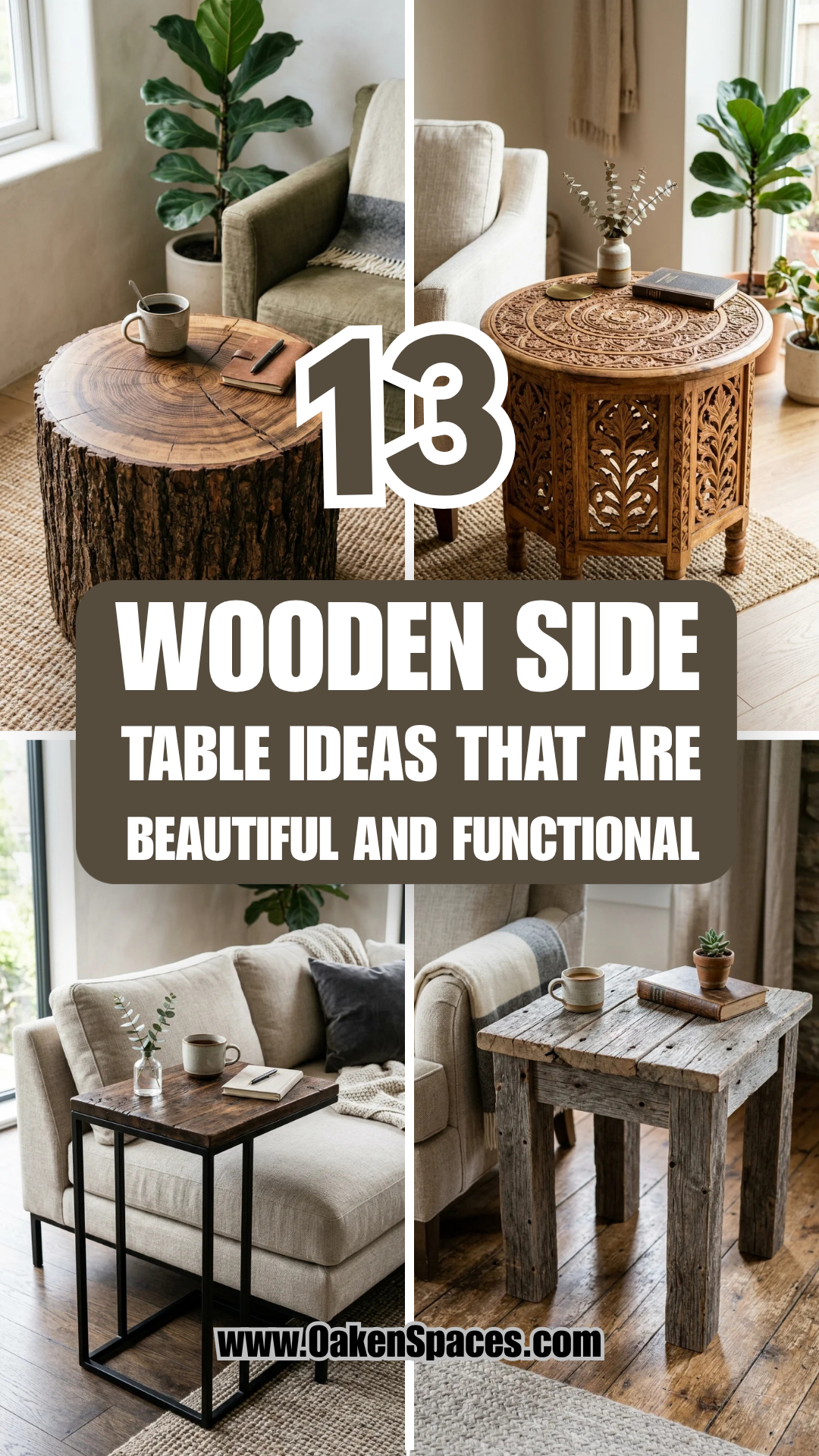 13 Wooden Side Table Ideas That Are Beautiful and Functional
