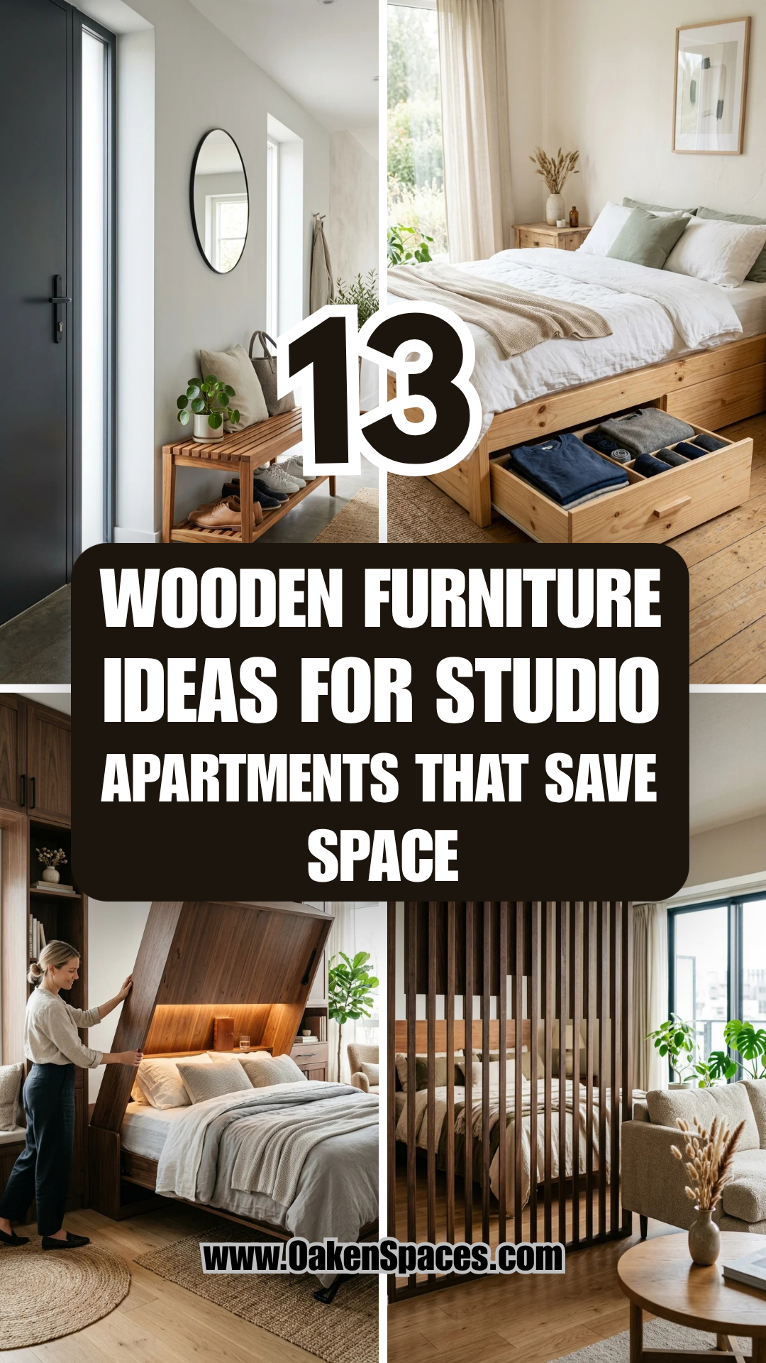 13 Wooden Furniture Ideas for Studio Apartments That Save Space