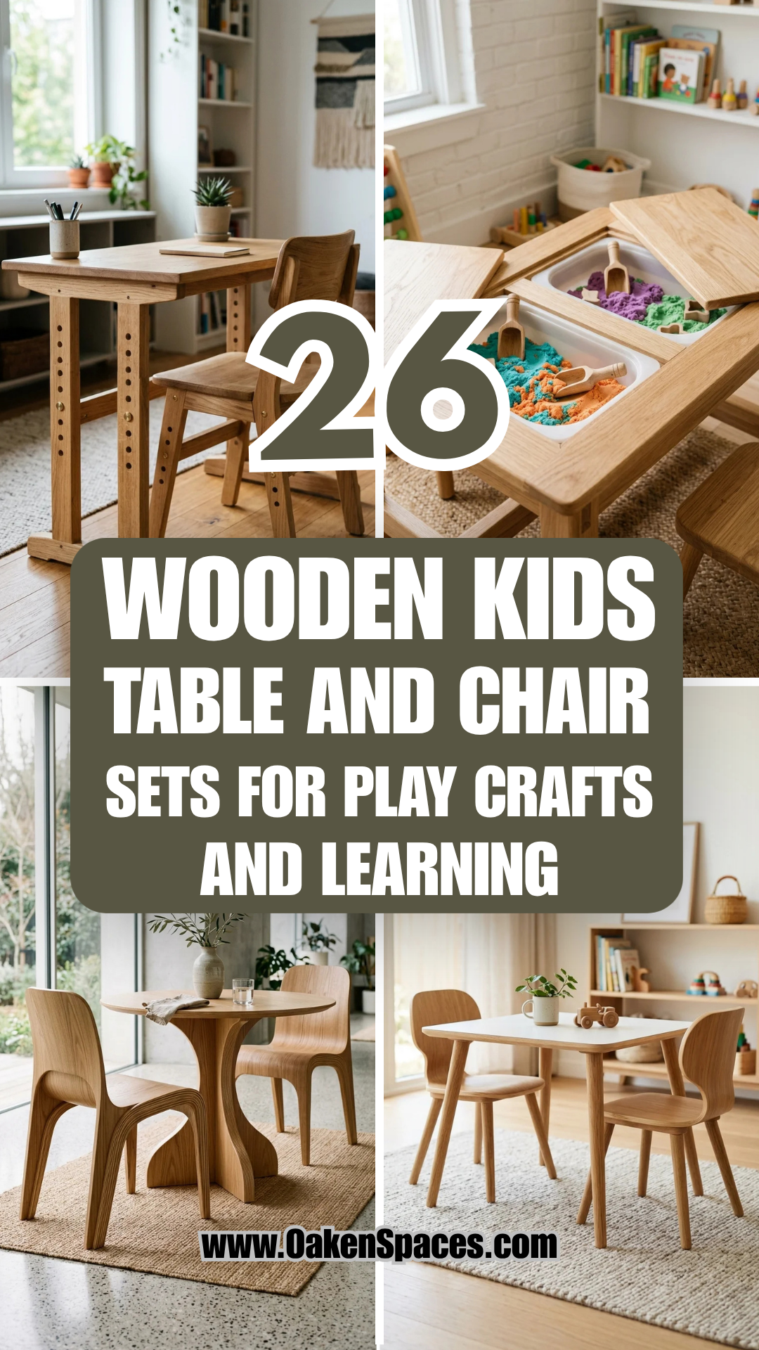 26 Wooden Kids Table and Chair Sets for Play, Crafts, and Learning