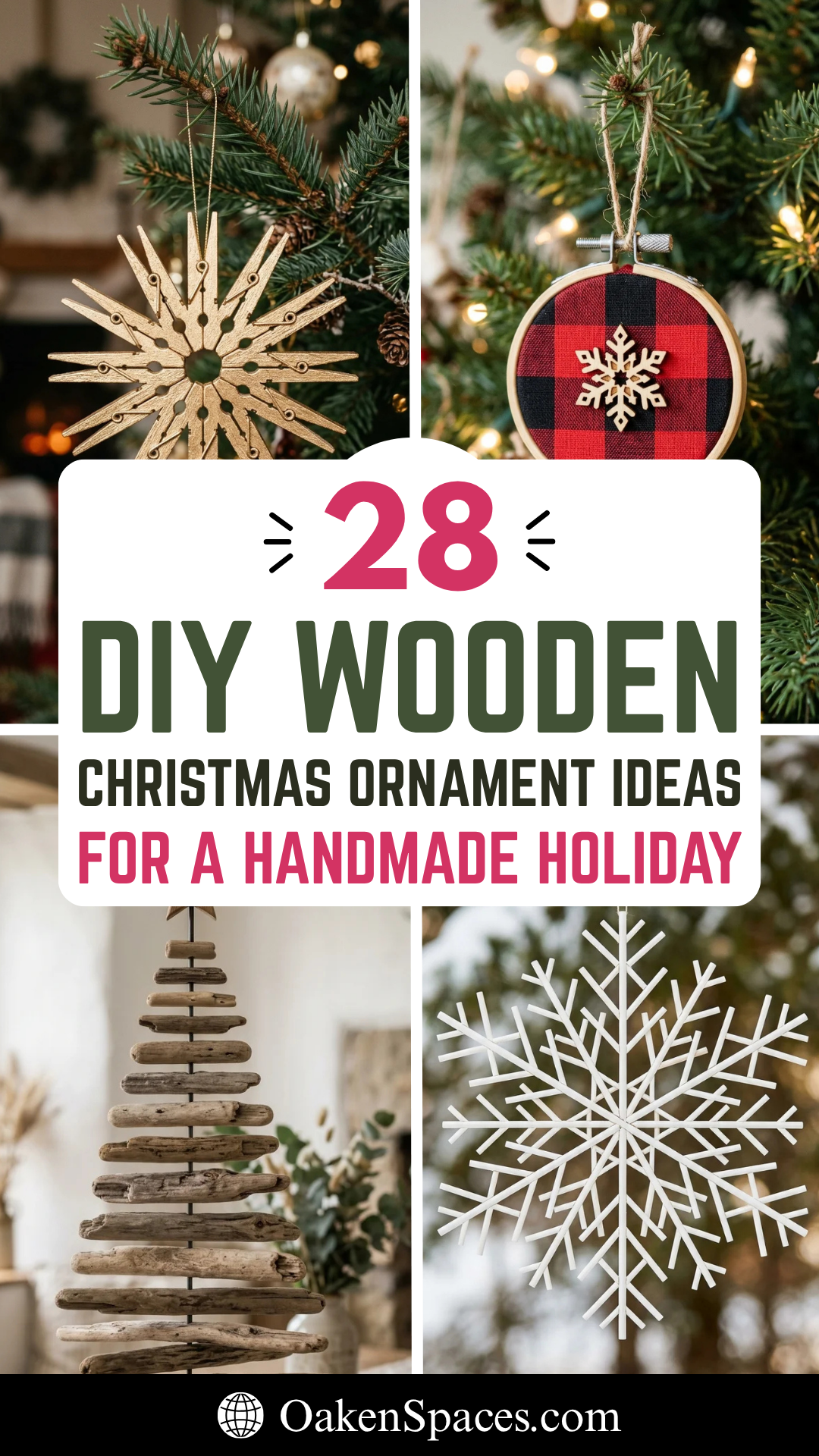 28 DIY Wooden Christmas Ornament Ideas for a Handmade Holiday