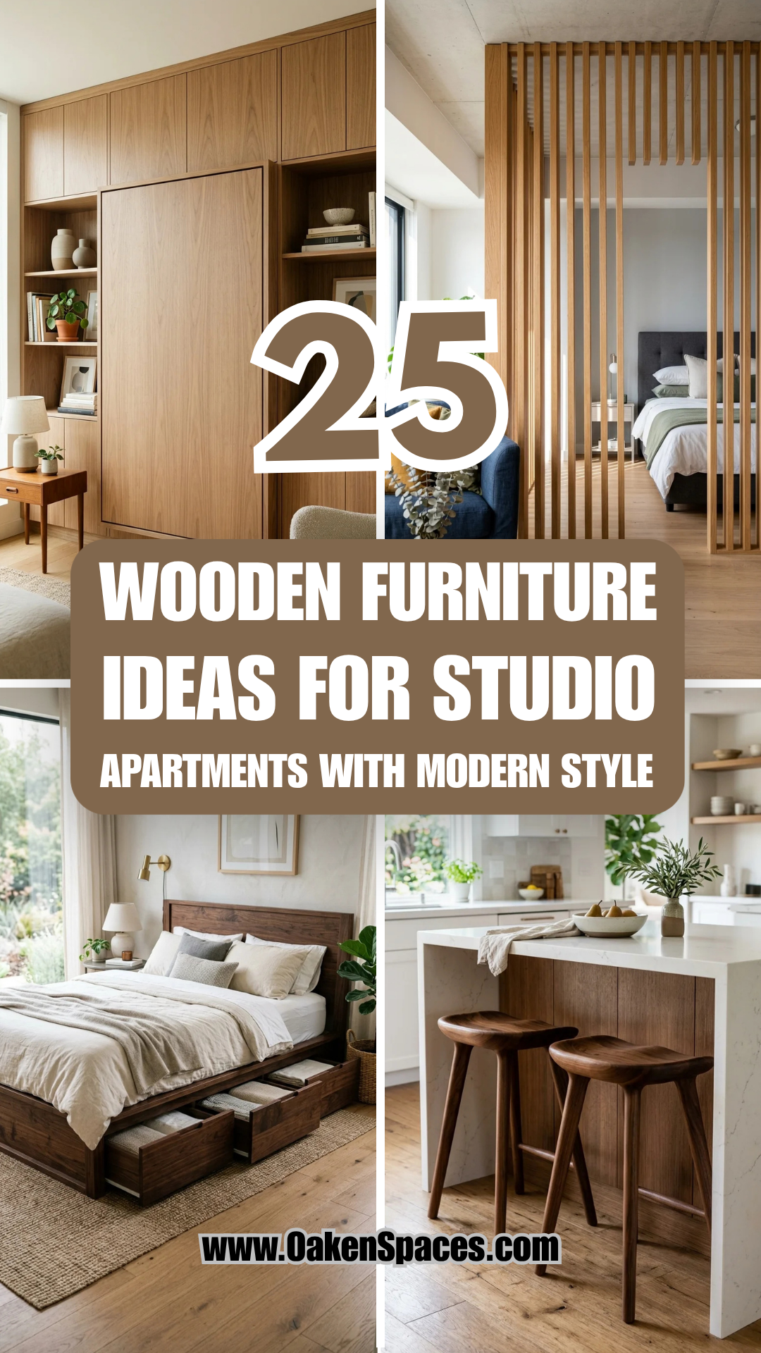 25 Wooden Furniture Ideas for Studio Apartments with Modern Style