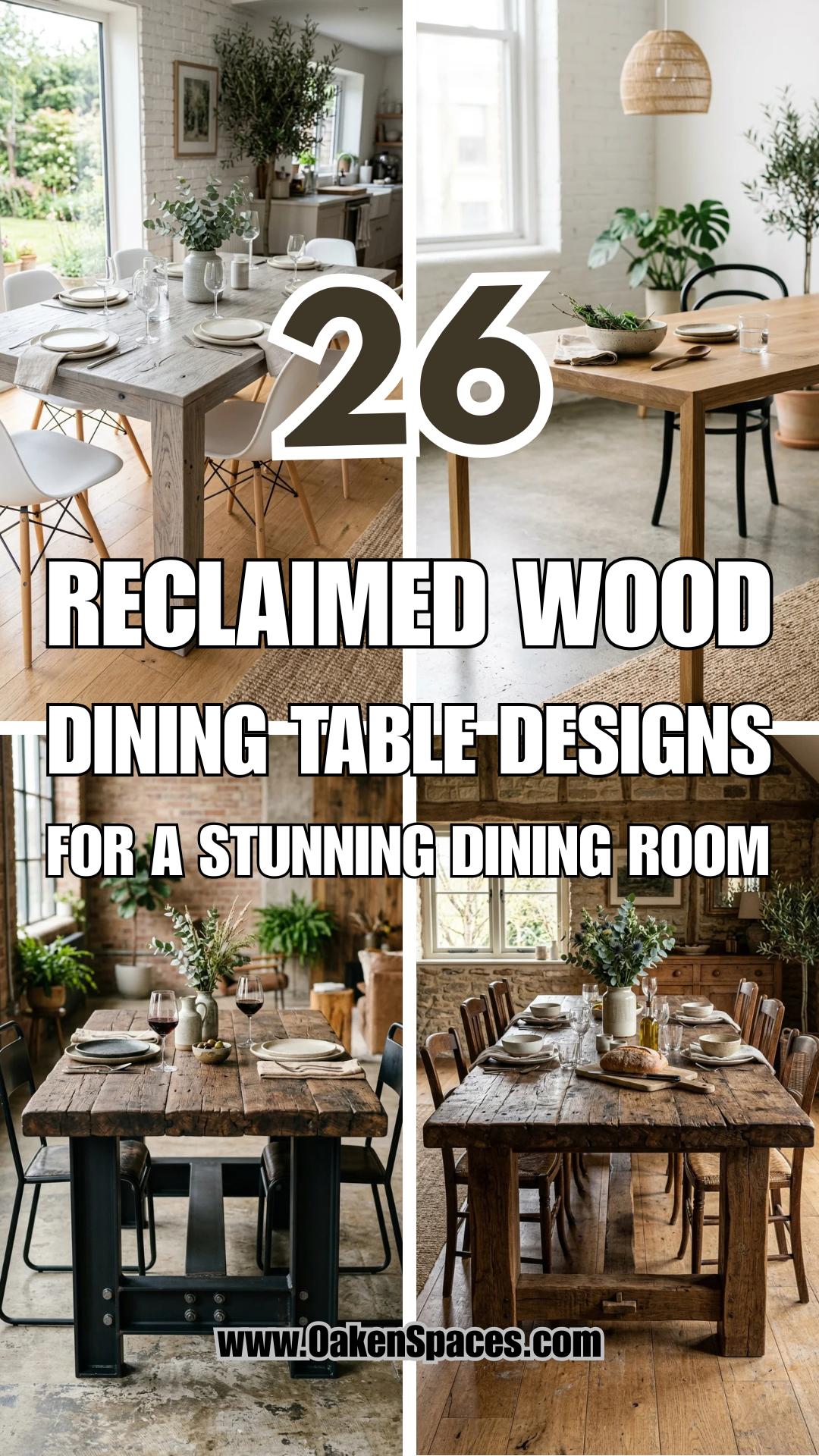 26 Reclaimed Wood Dining Table Designs for a Stunning Dining Room